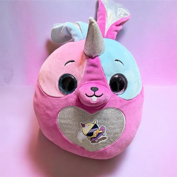 Zuru Other - Zuru Rainbocorns Plush 15" Tall Pink Blue Unicorn Heart Glitter Big Eyes stuffed